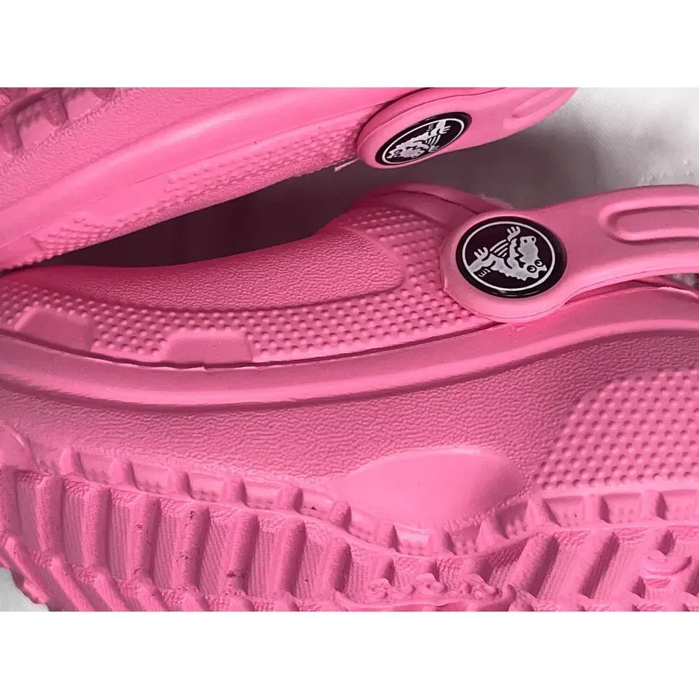Crocs Classic Lined Clogs Toddler Girls Size C4 Pink Fuzzy Fur Slip On